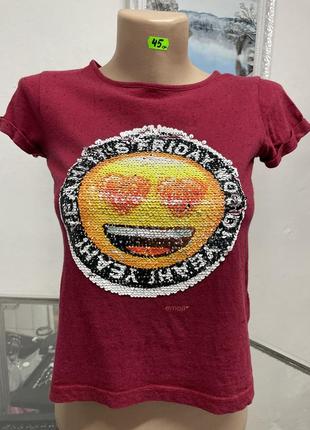 Футболка смайл на 8-10 років для дівчинки