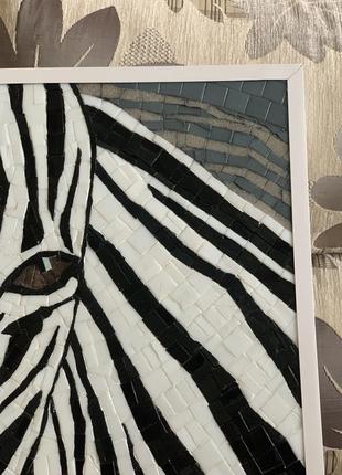 Картина панно из мозаики «зебра»!6 фото