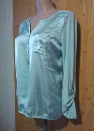 Красива м'ятна блуза з шовковим передом,44-48разм,miss etam,туреччина.