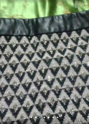 Чудова коротка спідниця тканина с люрексом f&f3 фото