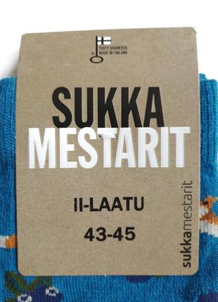 Чоловічі шкарпетка синього кольору з візерунком лисиці фінляндського бренду sukkamestarit (арт. 79204) розмір 43-457 фото