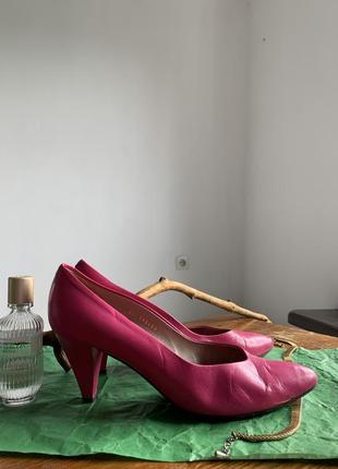 Набор розовые кожаные туфли mismatched shoes vert made in italy1 фото