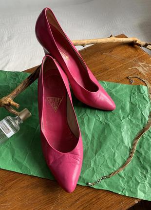 Набор розовые кожаные туфли mismatched shoes vert made in italy8 фото