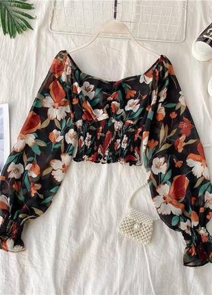 🌊🌊 блузи з квітковим принтом 💗 32 см