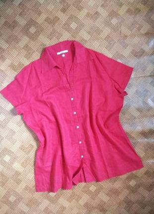 Лляна сорочка блуза із льону 100% льон h&m ☕ наш 56-58рр