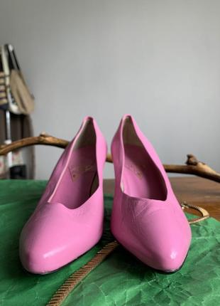Набор розовые кожаные туфли mismatched shoes vert made in italy3 фото
