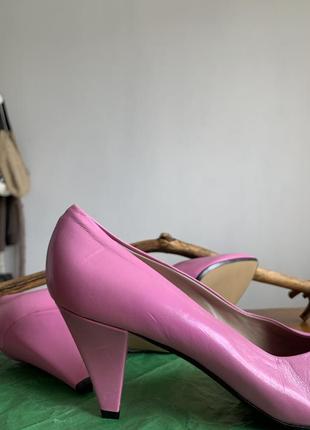 Набор розовые кожаные туфли mismatched shoes vert made in italy8 фото