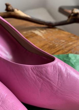 Набор розовые кожаные туфли mismatched shoes vert made in italy7 фото