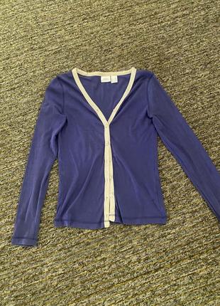 Синя класична кофта на гудзиках з бонприкса xs s m