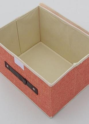 Коробка органайзер для зберігання розмір 26 20 17 см персикового кольору2 фото
