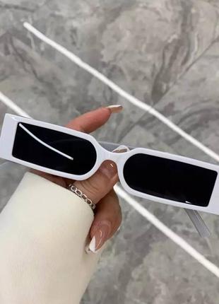 Окуляри очки солнуезащитные белые прямоугольные
