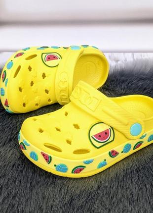 Крокси сабо дитячі для дівчинки жовті dago style р-р 24-32