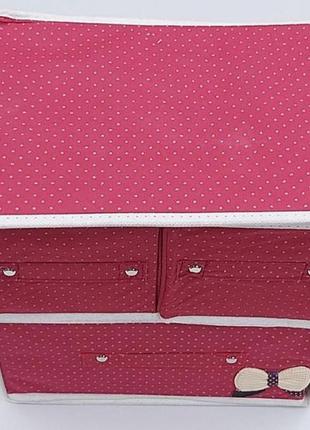 Органайзер ящик короб для хранения двухярусный. цвет бордовый