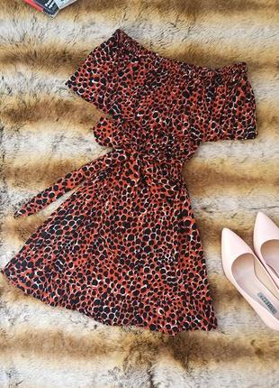 Платье сарафан в леопардовый принт warehouse