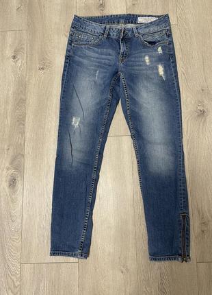 Трендовые синие джинсы штаны2 фото