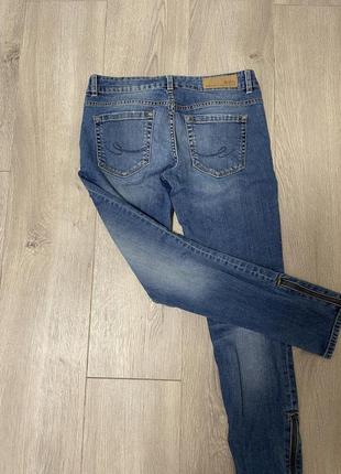 Трендовые синие джинсы штаны7 фото