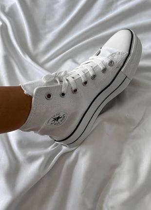 Кеди конверс білі converse garcons white high, женские кеды конверс белые8 фото