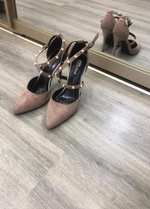 Purlina женские замшевые розовые туфли босоножки лодочки пудровые размер 36 в наличии туфли с ремешками нарядные