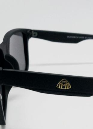 Maybach стильні чоловічі сонцезахисні окуляри синьо-фіолетові дзеркальні поляризированные в чорному мате4 фото