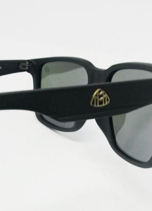 Maybach стильні чоловічі сонцезахисні окуляри синьо-фіолетові дзеркальні поляризированные в чорному мате8 фото