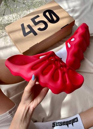Тапочки adidas yeezy 450 slide ‘red’4 фото