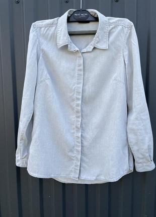 Серая джинсовая женская рубашка helene fischer от tchibo!1 фото