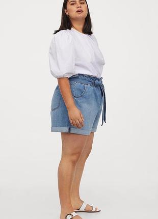 Бавовняна блуза з обьемными рукавами h&m