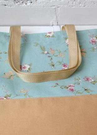 Еко сумка для покупок "лазурь", тканинна сумка-пакет, еко-торба, шоппер5 фото