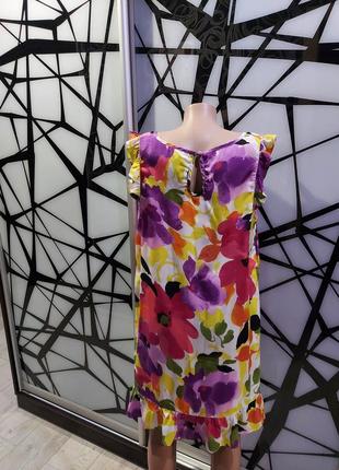 Летнее цветочное платье индия 16 размер9 фото