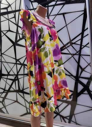 Летнее цветочное платье индия 16 размер10 фото