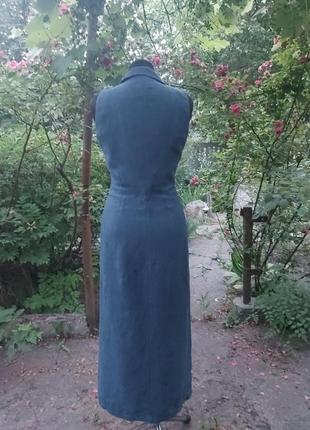Льняное платье макси 100%- лен, по длине на пуговицах hennes8 фото