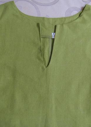 Льняное платье красивого зеленого цвета2 фото