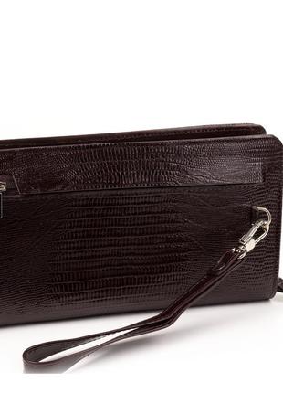 Женский кожаный кошелек-клатч с отделением для телефона karya 1190-077 коричневый2 фото