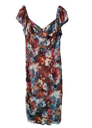 New  elena shalaj платье цветочный принт акварель /820/