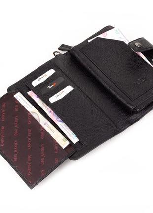Чоловічий шкіряний гаманець клатч karya 0891-45 чорний6 фото