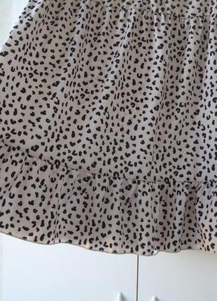Лёгкое платье с принтом "леопард", основной тон - ivory4 фото