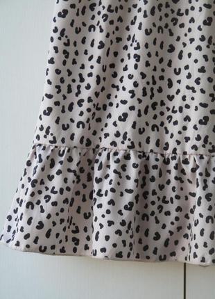 Лёгкое платье с принтом "леопард", основной тон - ivory3 фото