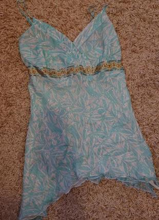 Нежная шелковая майка блуза блузка блузочка большой размер батал 48/50