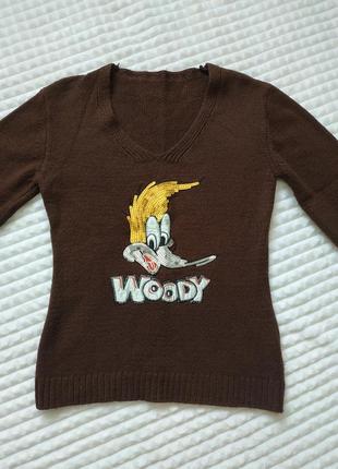 Жіночий в'їхав язаний светр looney tunes woody