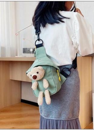 Детская сумочка кроссбоди с мишкой8 фото