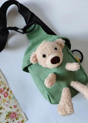 Детская сумочка кроссбоди с мишкой5 фото