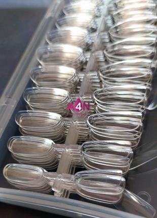 Гелевые типсы 24шт. - форма овал прозрачные (накладные ногти) жидкие типсы - гелеві типси