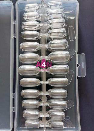 Гелевые типсы 24шт. - форма овал прозрачные (накладные ногти) жидкие типсы - гелеві типси