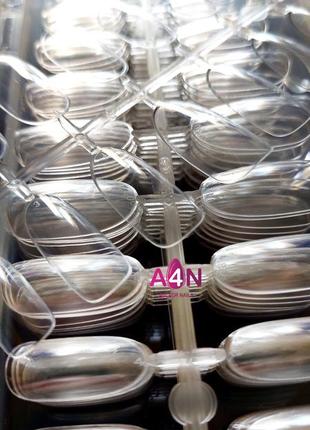 Гелевые типсы 24шт. - форма овал прозрачные (накладные ногти) жидкие типсы - гелеві типси