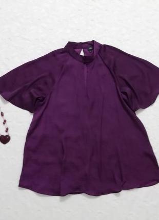 Гарна фіолетова шовкова блуза  вільного крою1 фото