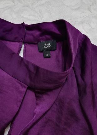 Гарна фіолетова шовкова блуза  вільного крою2 фото