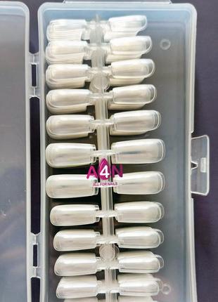 Гелевые типсы 24шт. - форма квадрат прозрачные (накладные ногти) жидкие типсы