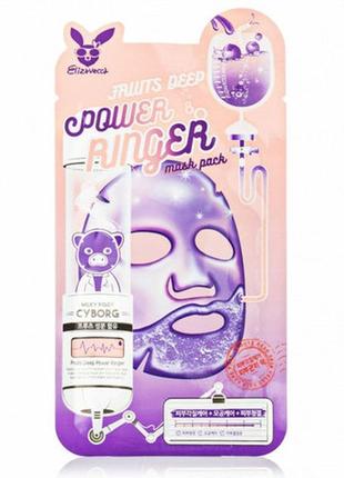 🌸 тканевая маска для лица фруктовая elizavecca face care fruits deep power ringer mask pack 23 мл1 фото