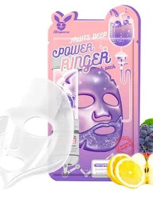 🌸 тканевая маска для лица фруктовая elizavecca face care fruits deep power ringer mask pack 23 мл3 фото