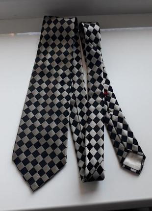 Винтажный шёлковый галстук yves saint laurent 100% шёлк